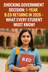 Big News: 1-Year B.Ed Program Is Back from 2026 – Game-Changer for Future Teachers!