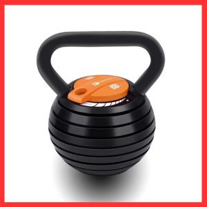 Flexnest The Flexikettle 7-In-1 Adjustable Weight Kettlebells, German Designed Adjustable Weights 5 lbs to 20 lbs, For Men & Women, 20 lbs - Black & Orange