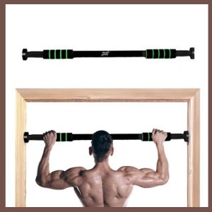 Roughhouse Multi-Functional Pull-Up Bar for Home Workouts | No Screw pull up bar stand with Anti-Skid Grip for Pull-Ups, Chin-Ups, Push-Ups, Sit-Ups, and Stretching Adjustable Upper Body and Core Workout Bar
