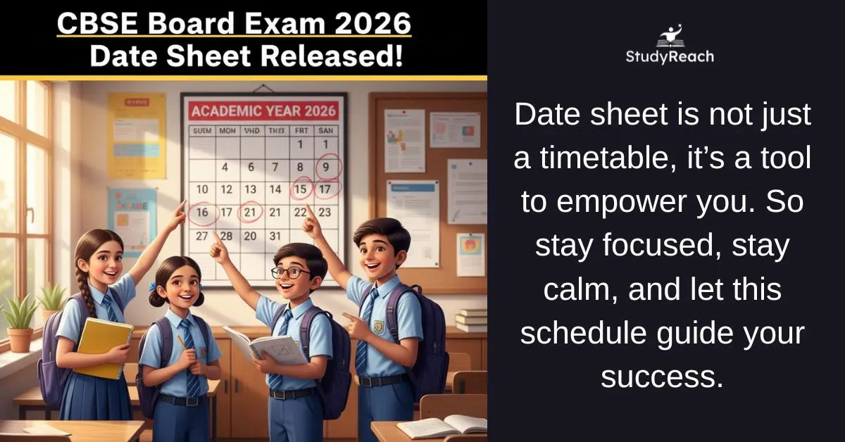 CBSE Board Exam Date Sheet 2026 Out: Class 10 & 12 Dates, PDF Download