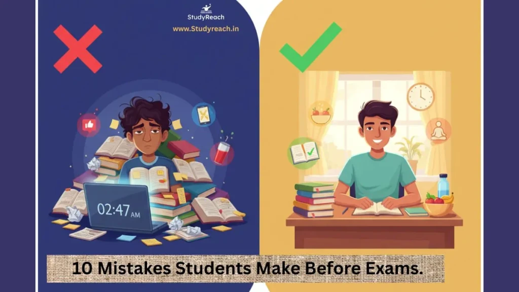10 Mistakes Students Make Before Exams. Studyreach.in