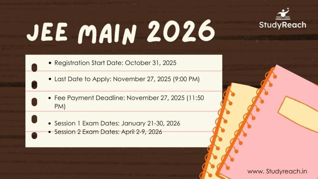 JEE Main 2026 Registration. Studyreach