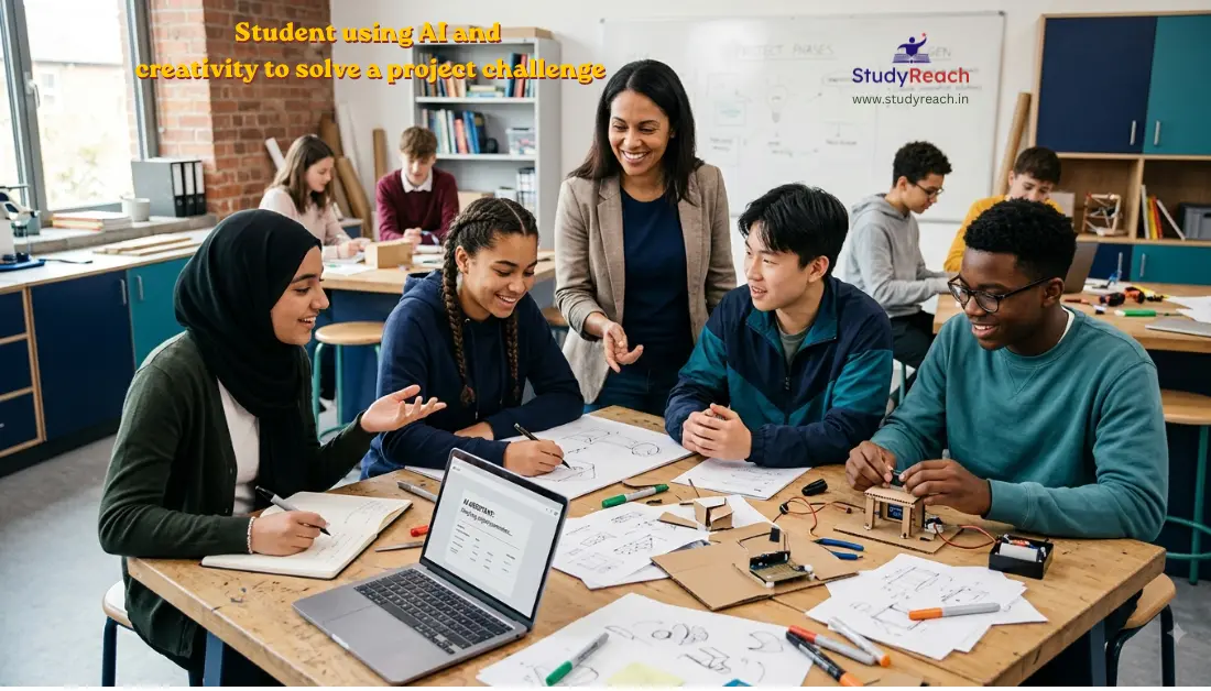 Student using AI and creativity to solve a project challenge